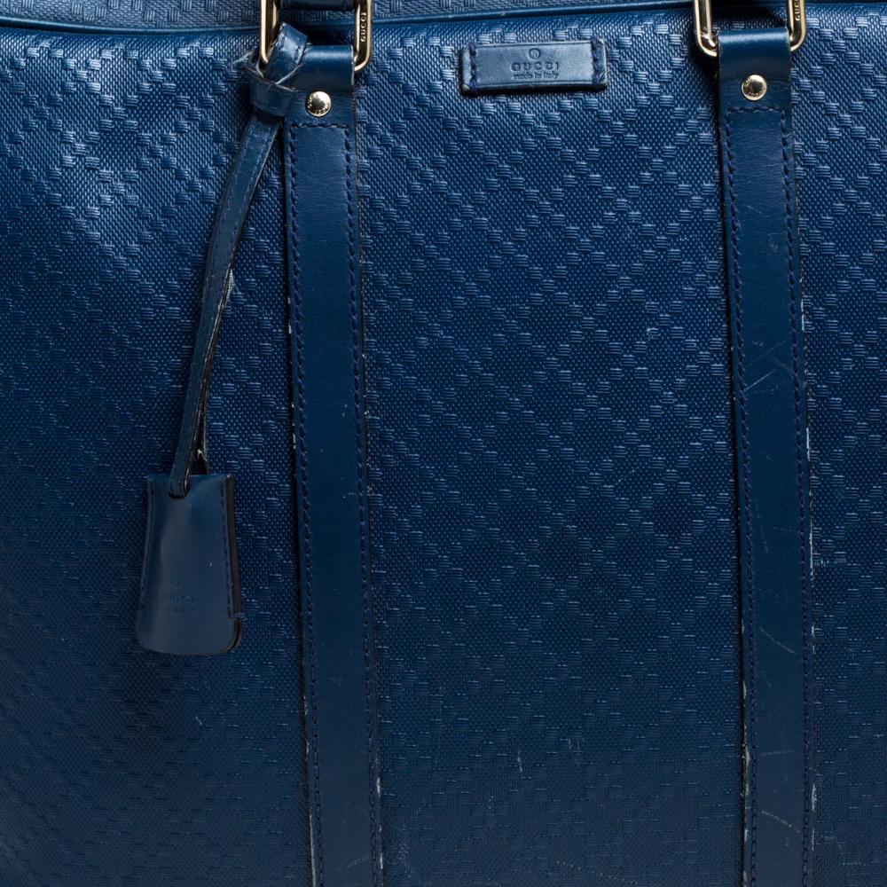Gucci Blue Bright Diamante Leather Medium Briefcase 1