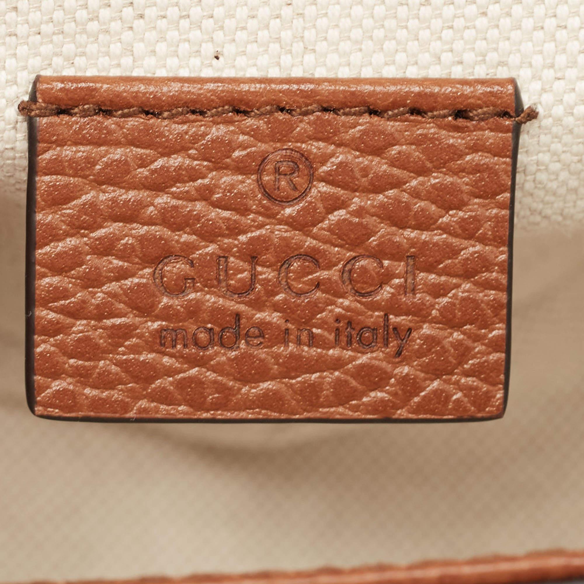 Gucci Blue/Brown GG Denim and Leather Mini Horsebit 1955 Crossbody Bag 8