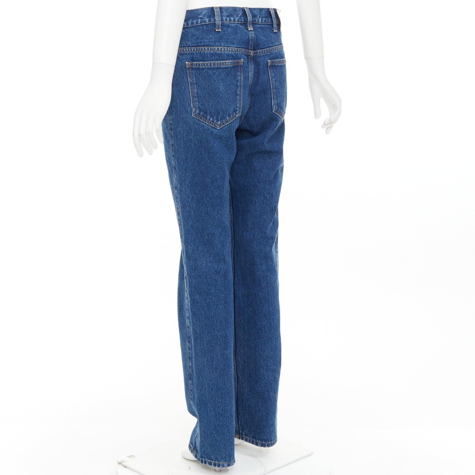 Vaqueros de pernera recta GUCCI de mezcla de algodón azul firma verde ribete rojo 31 en venta 1