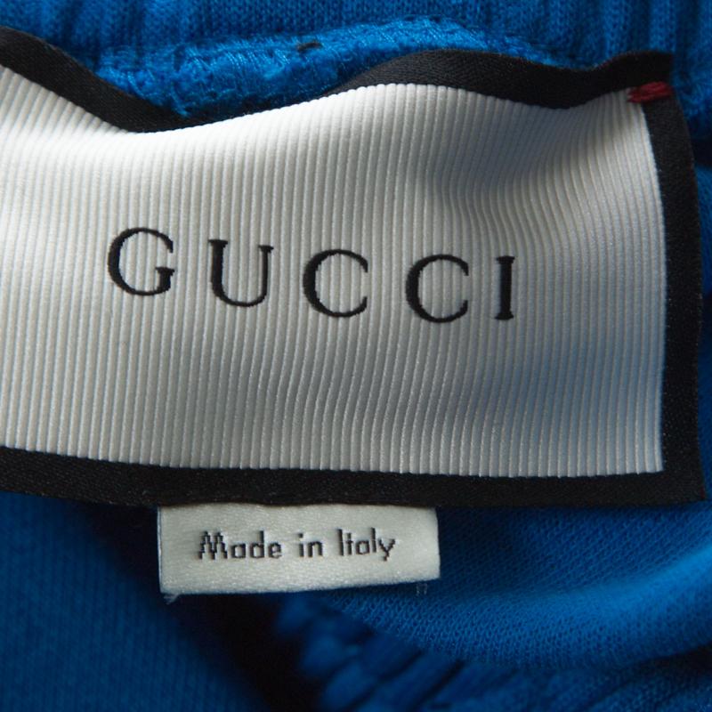 Women's Gucci Blue Cotton Blend Striped Side Seam Detail Sweatpants S