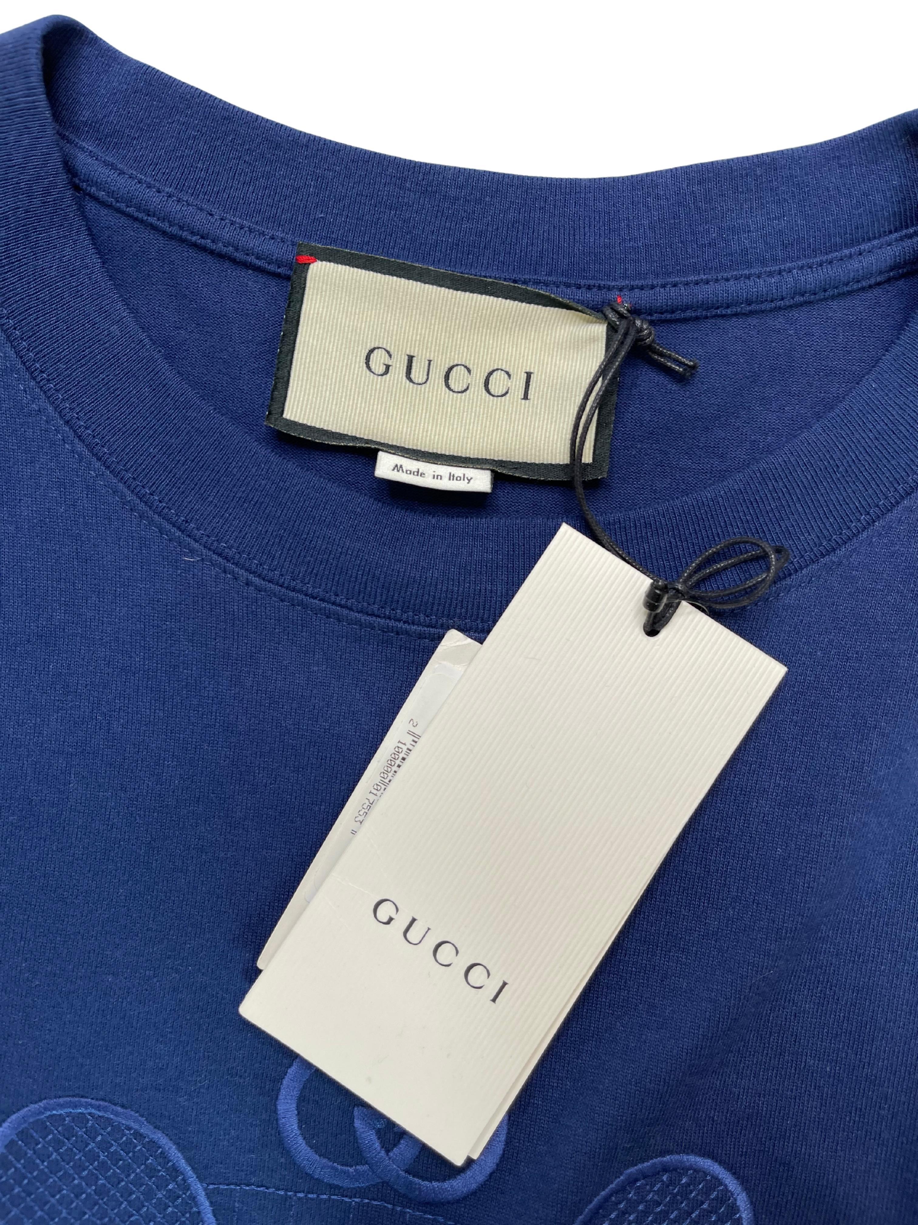 Black Gucci Blue Cotton Tennis Sweatshirt 2019 (Small) 581903 For Sale
