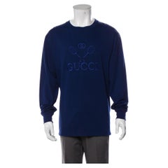 Sweat-shirt de tennis en coton bleu Gucci 2019 (petit) 581903