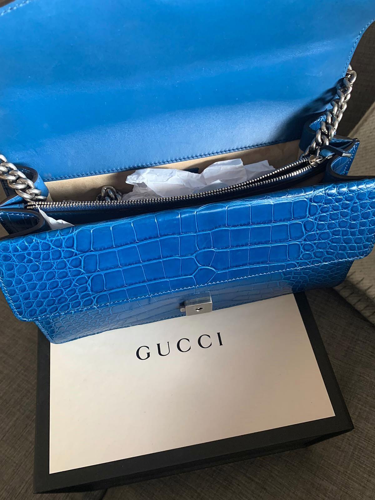 Gucci Blue Crocodile Dyonisus Bag 8