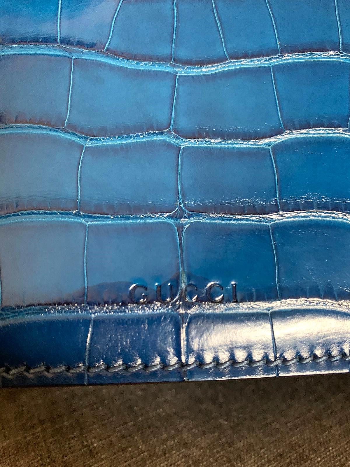 Gucci Blue Crocodile Dyonisus Bag 1