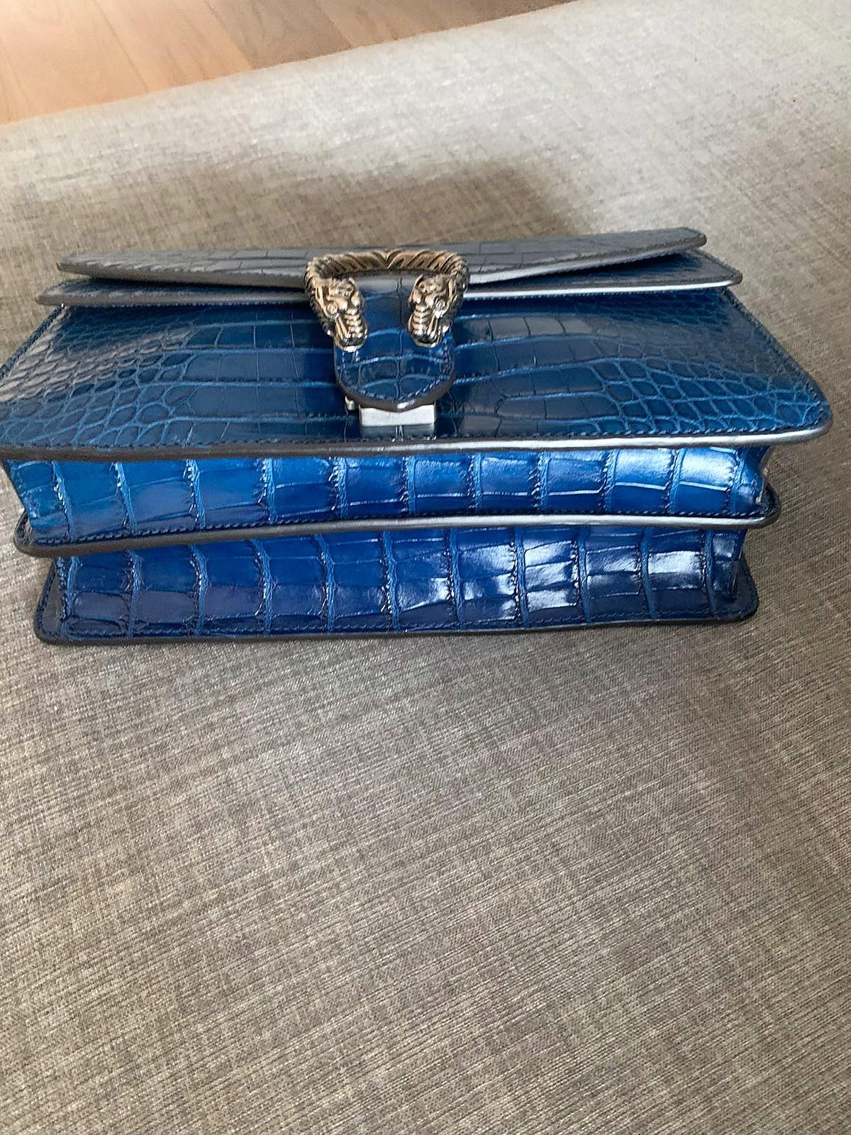 Women's Gucci Blue Crocodile Dyonisus Bag