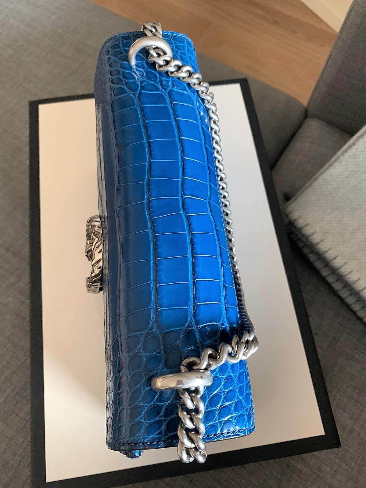 Gucci Blue Crocodile Dyonisus Bag 4