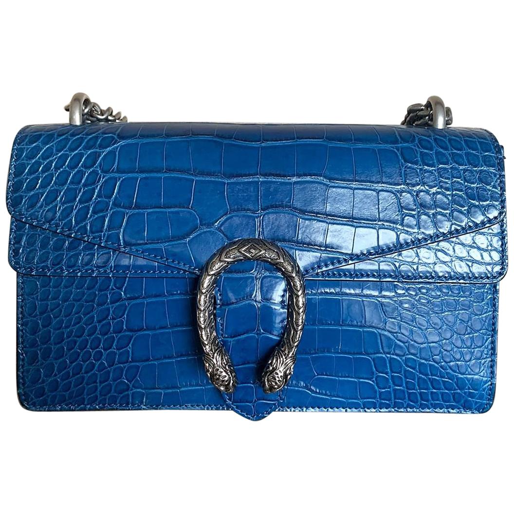 Gucci Blue Crocodile Dyonisus Bag