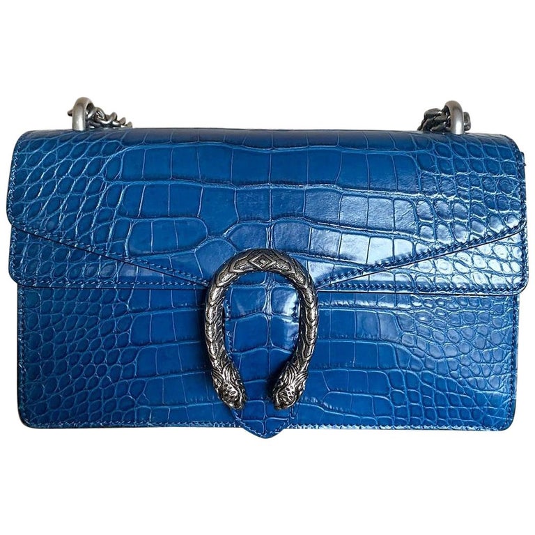 Gucci Blue Crocodile Dyonisus Bag at 1stDibs