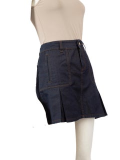 Gucci Blue Denim Beaded Logo Mini Skirt Size M