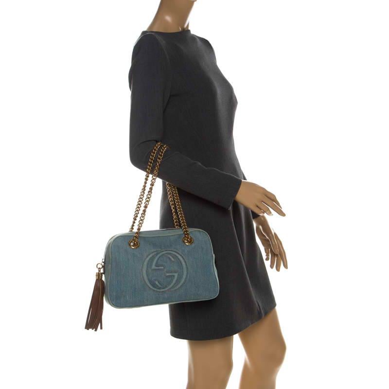 gucci soho denim shoulder bag
