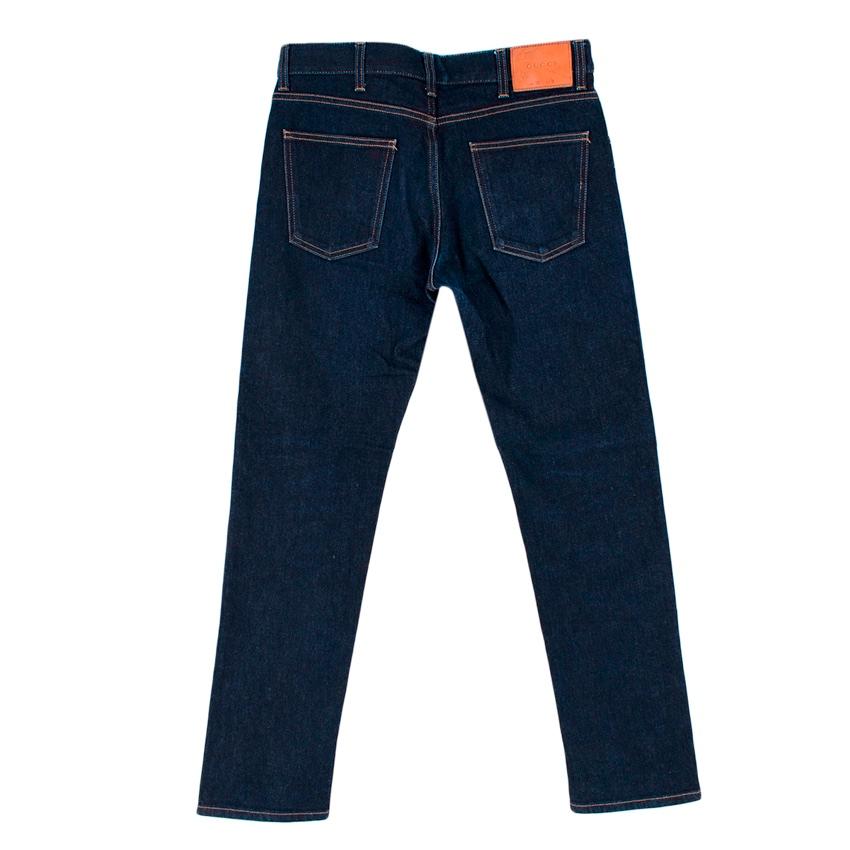 Black Gucci Blue Denim Web Trim Jeans - Size 32
