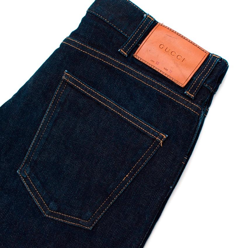 Men's Gucci Blue Denim Web Trim Jeans - Size 32