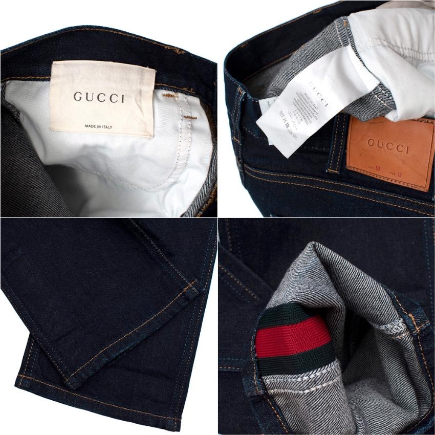 Gucci Blue Denim Web Trim Jeans - Size 32 4
