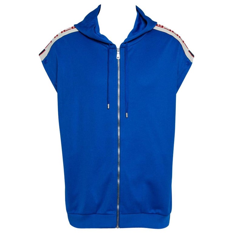 Gucci Blue Detachable Sleeve Detail Zip Front Hoodie L at 1stDibs | gucci  blue hoodie, blue gucci hoodie, gucci zip up jacket