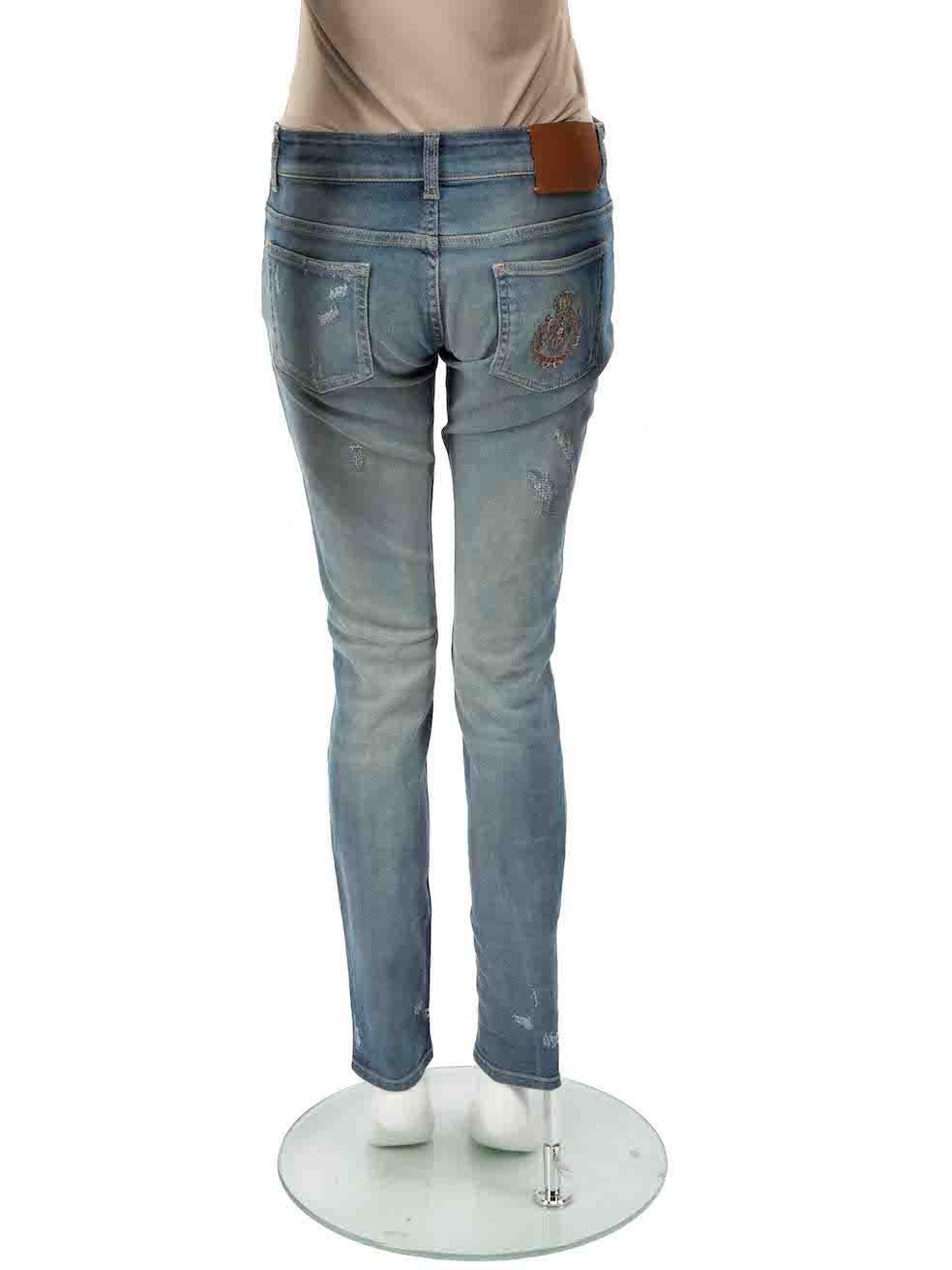 Gucci Blau Distress Detail Slim Fit Jeans Größe S im Zustand „Gut“ im Angebot in London, GB