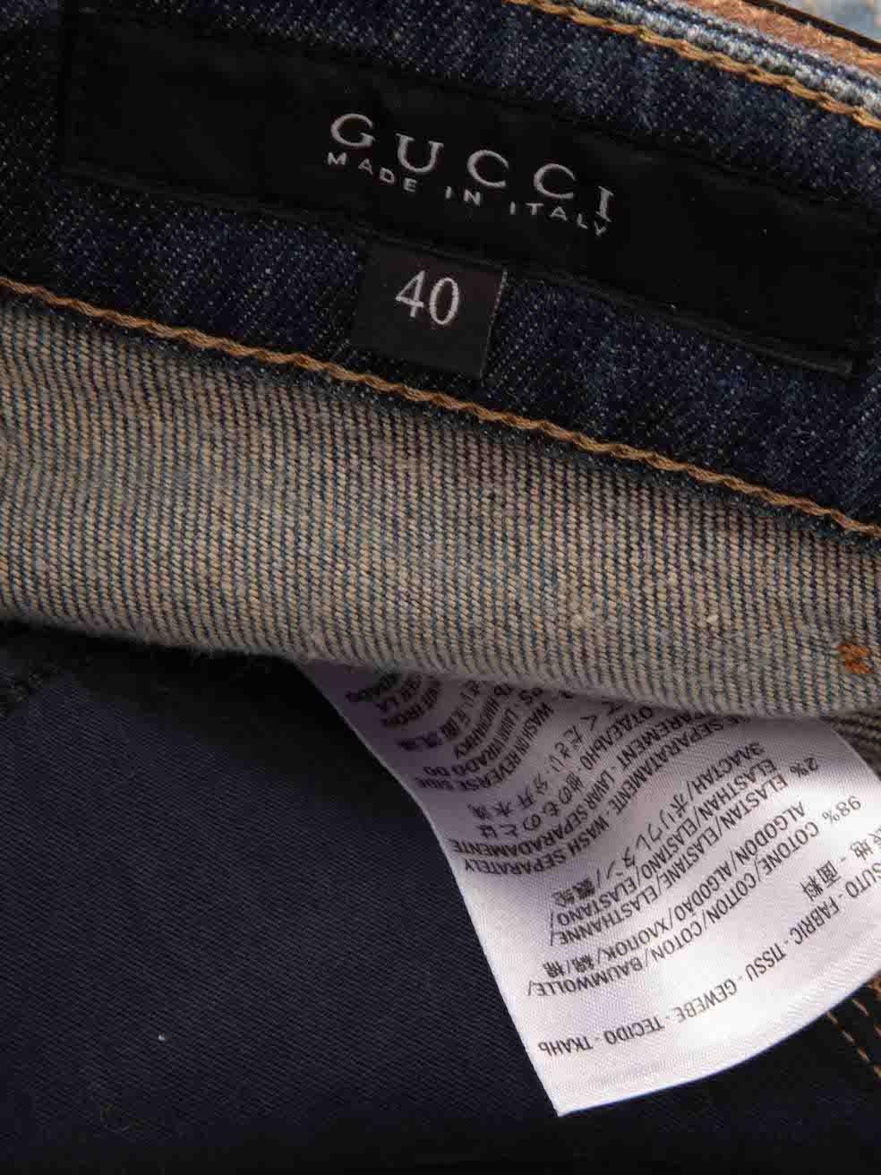 Gucci Blue Distress Detail Slim Fit Jeans Size S For Sale 1