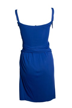 Gucci, blue dress with wrapbelt