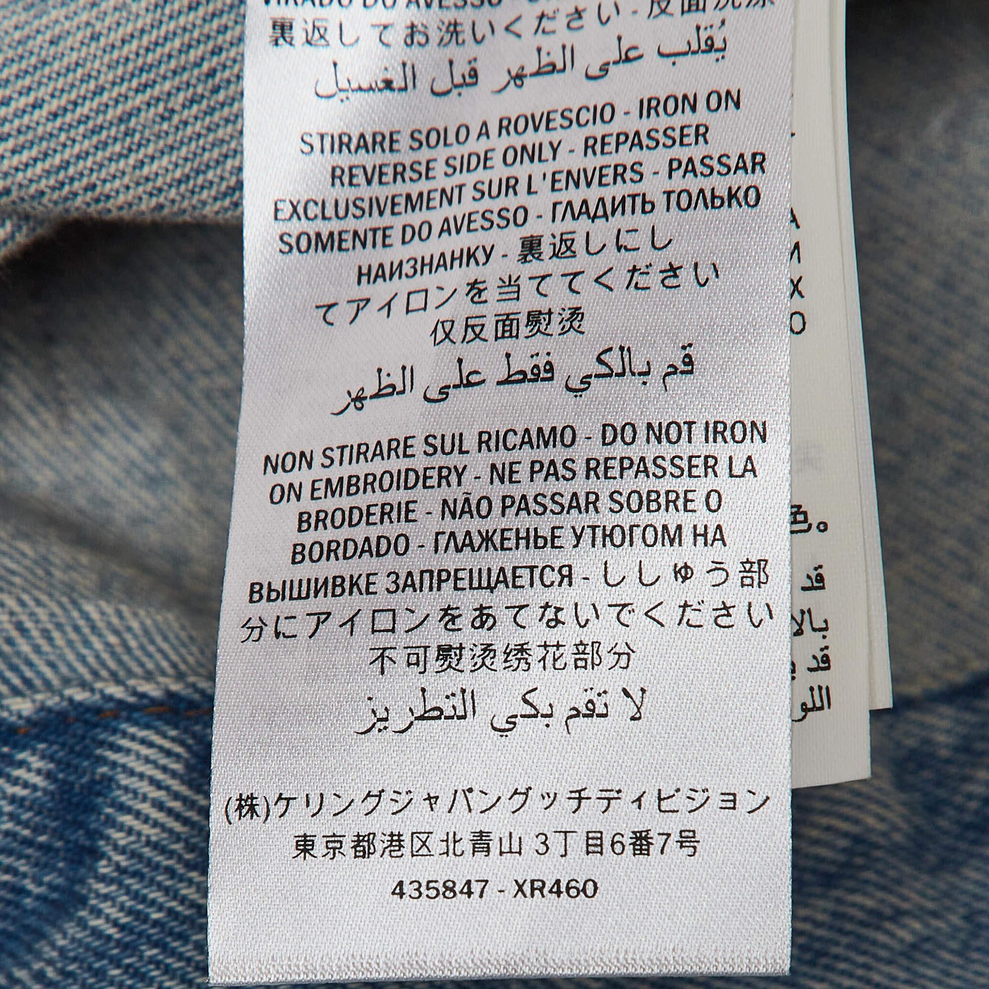 Gucci Chaqueta vaquera azul bordada M en venta 1