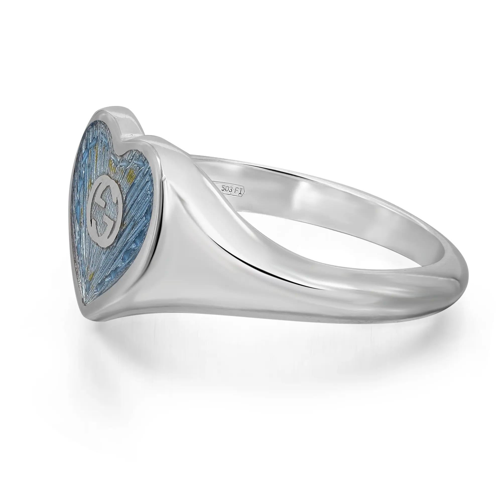 gucci blue heart ring