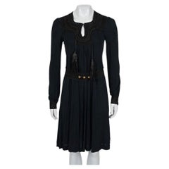Gucci Blue Fitted Dress with Faux Leather Belt M