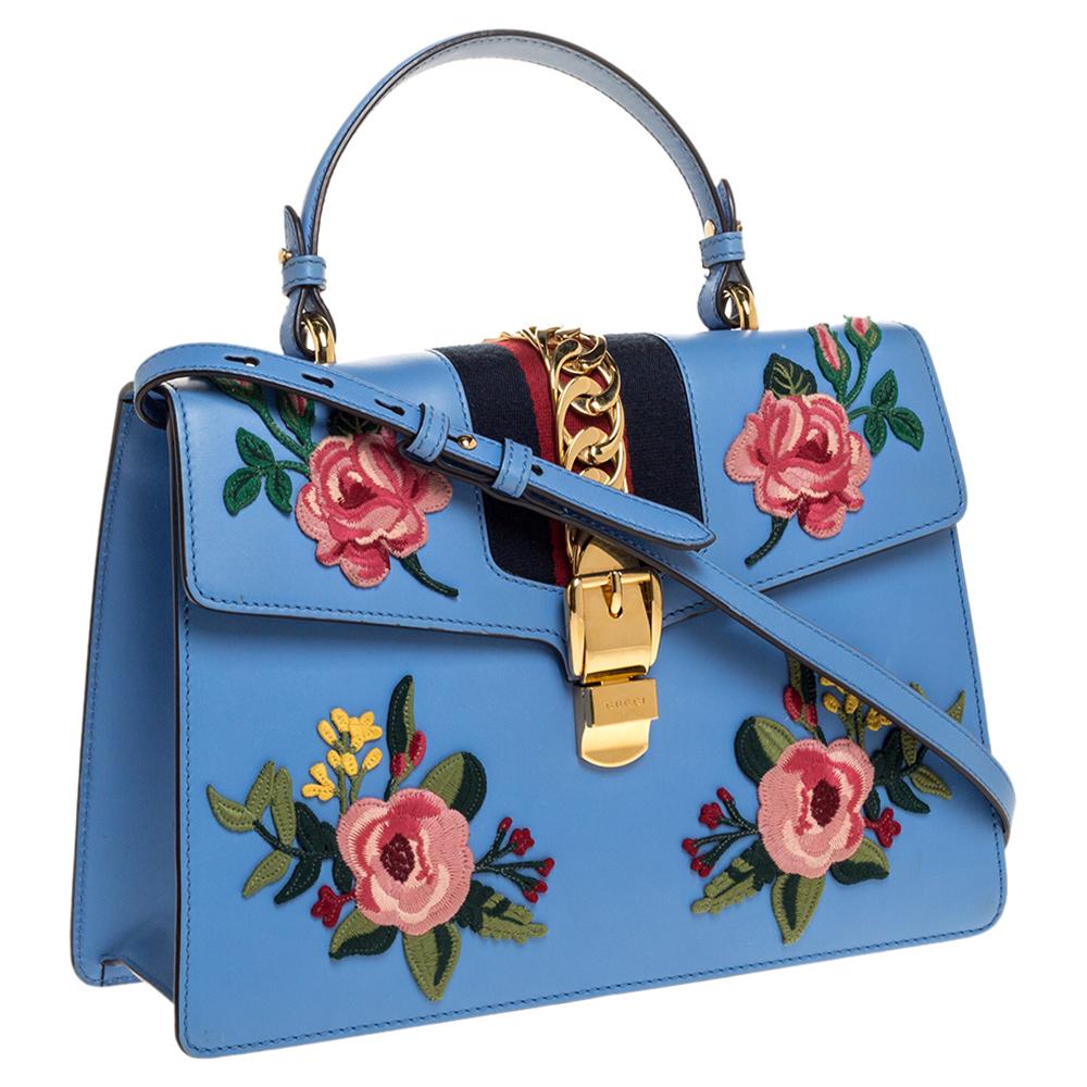 gucci blue floral bag