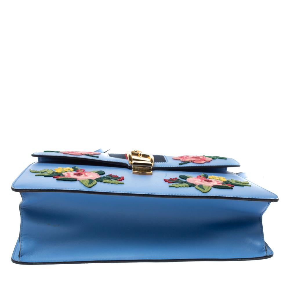 gucci bag with blue flowers