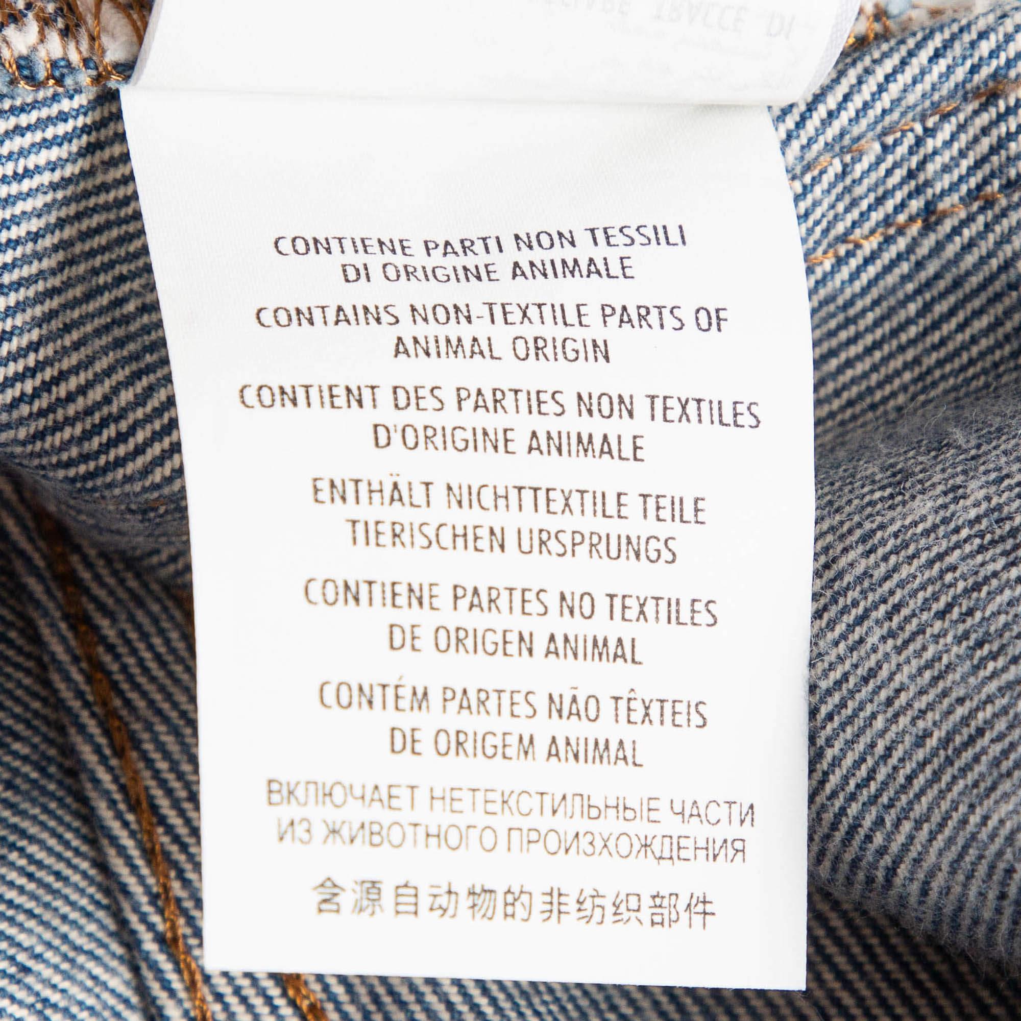 Gucci Blue Floral Hand Painted Denim Jeans XS Waist 23