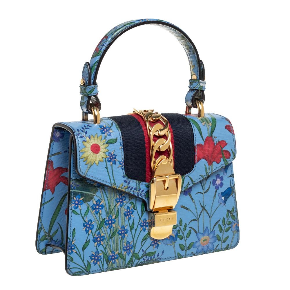 blue floral gucci bag