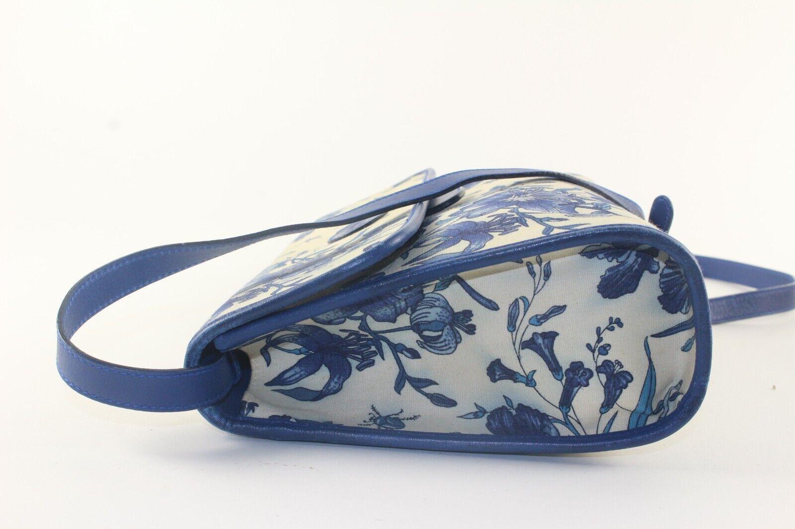 Gucci Blue Fora Flap Bag Floral Flowers 6GK1129K For Sale 5