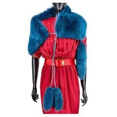 GUCCI blue fox  fur shawl F/W 2011