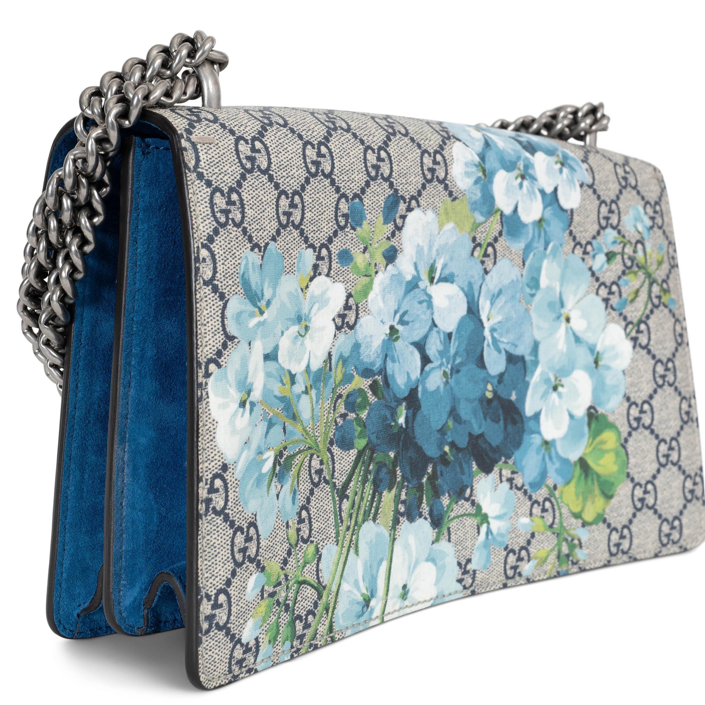 GUCCI blue GG BLOOMS SUPREME DIONYSUS SMALL Shoulder Bag In Excellent Condition For Sale In Zürich, CH
