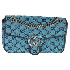 Bolso Gucci Azul GG Lienzo Diagonal Pequeño GG Marmont