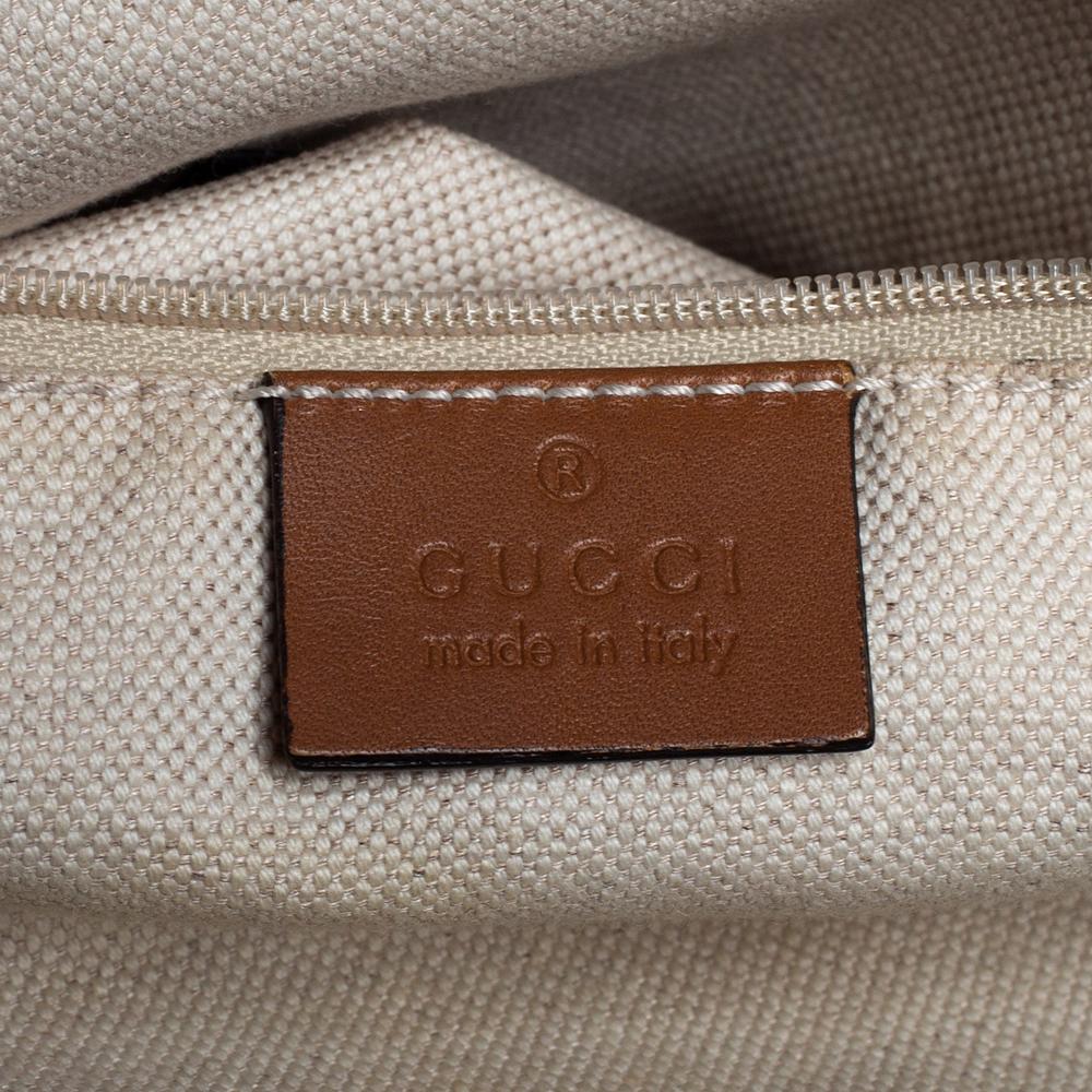 Donna Gucci Tote media in denim e pelle blu GG
