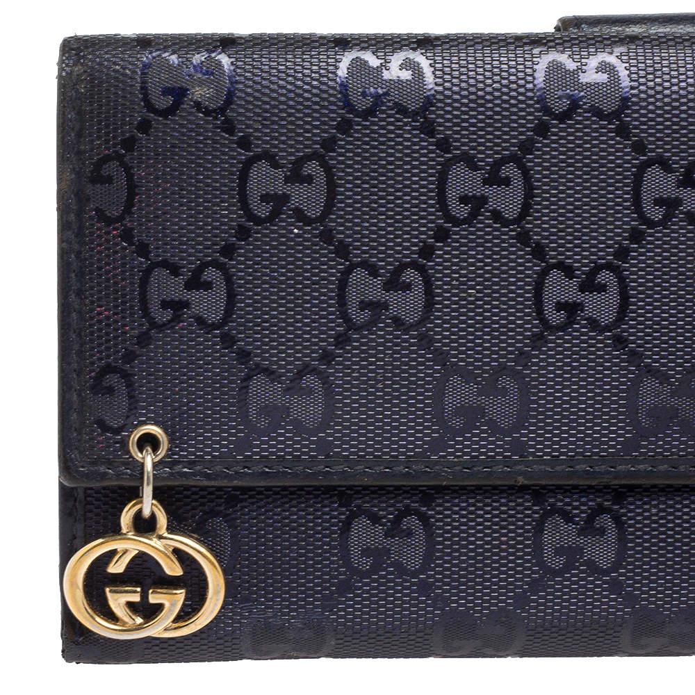 Gucci Blue GG Imprime Canvas Continental Wallet 1