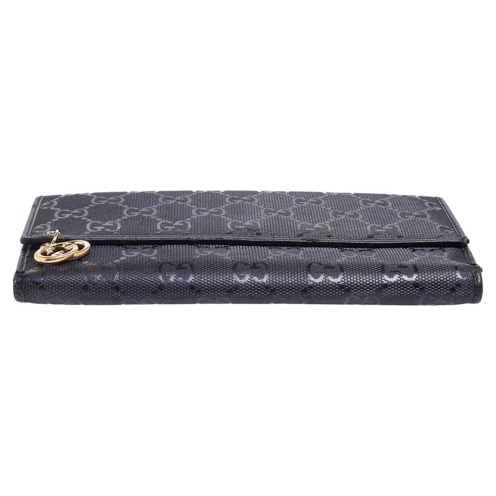 Gucci Blue GG Imprime Canvas Continental Wallet 2