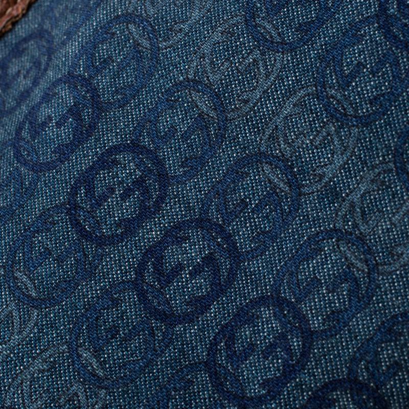 Gucci Blue GG Interlocking Denim and Leather Medium Abbey D Ring Shoulder Bag 5