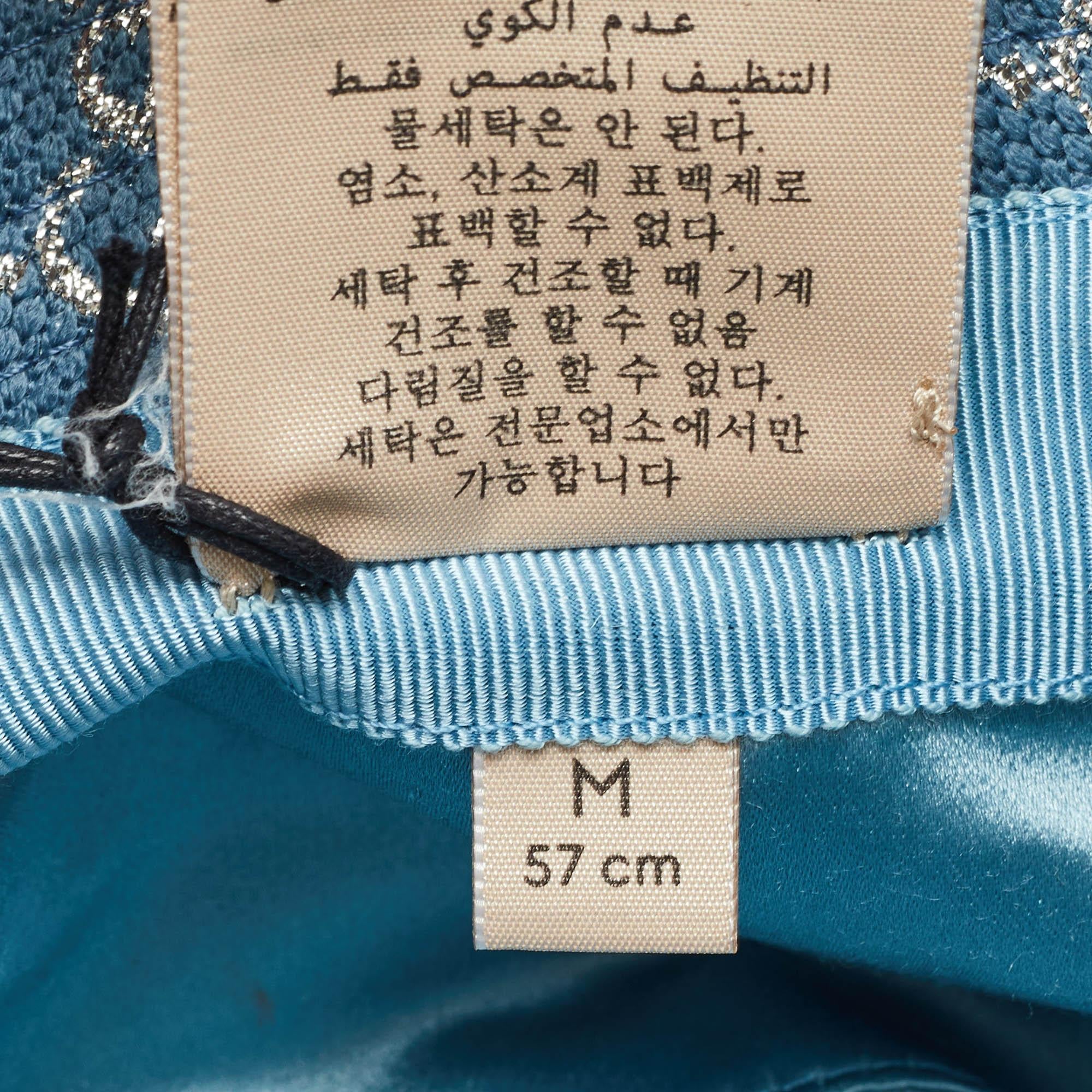 Gucci Blue GG Lamé Desert Bucket Hat M 3