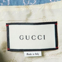 Gucci Blue GG Lurex Wool & Silk Flared Jacket M