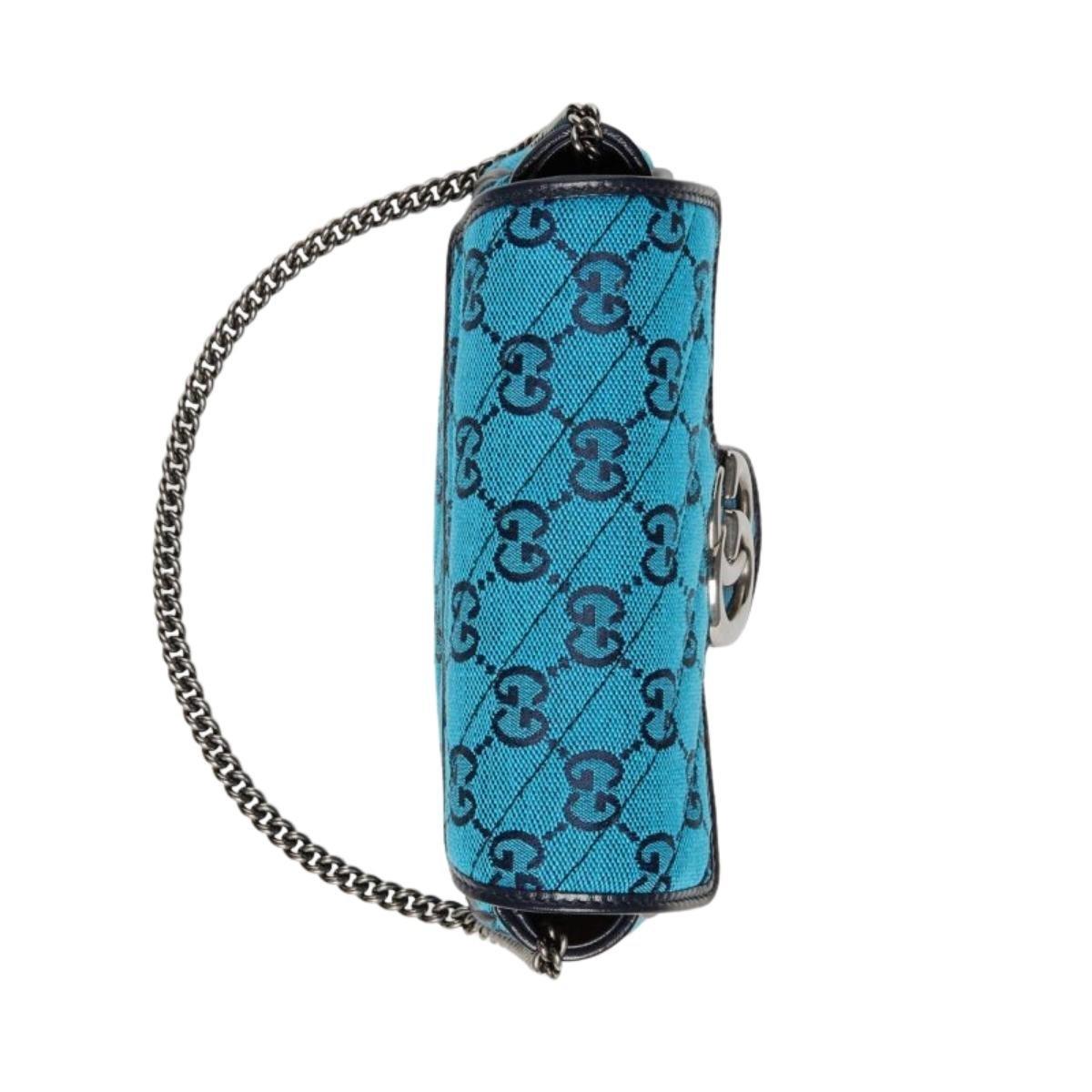 Gucci Bleu GG Marmont Multicolore Super Mini Bag Pour femmes en vente