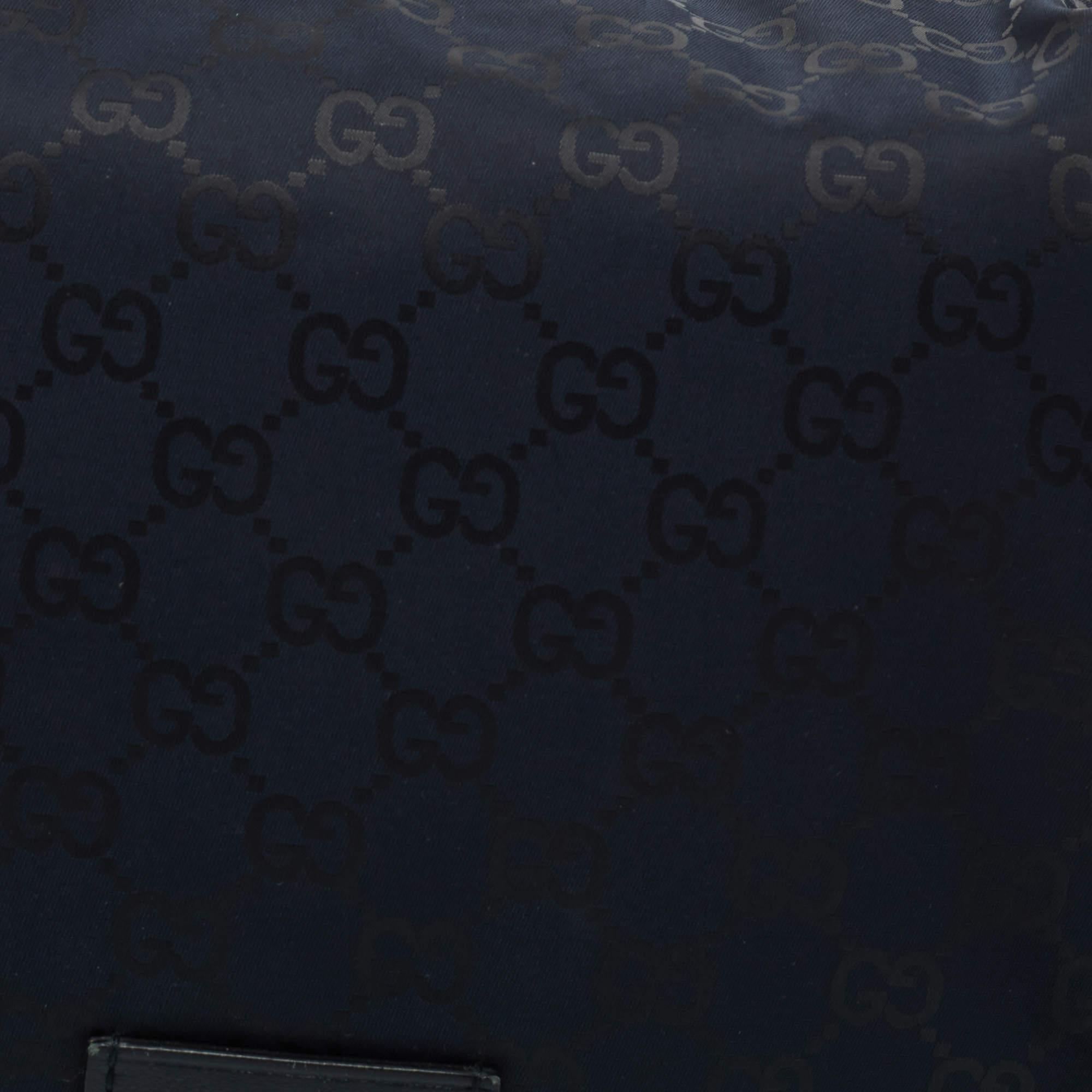 Gucci Blue GG Nylon Messenger Diaper Bag 6