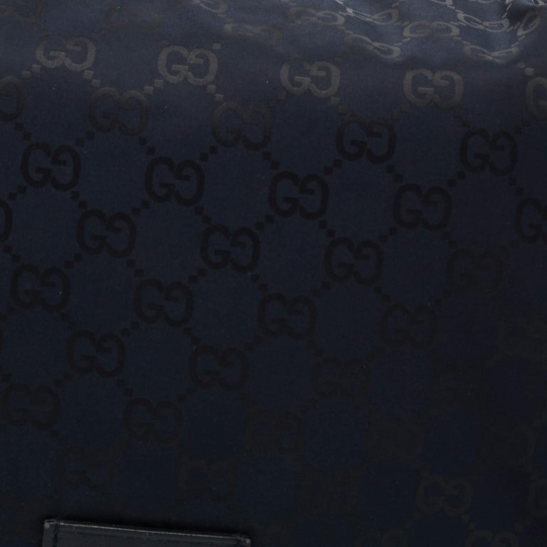 Gucci Blue GG Nylon Messenger Diaper Bag For Sale at 1stDibs