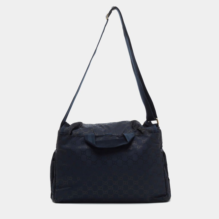 Gucci Blue GG Nylon Messenger Diaper Bag For Sale at 1stDibs