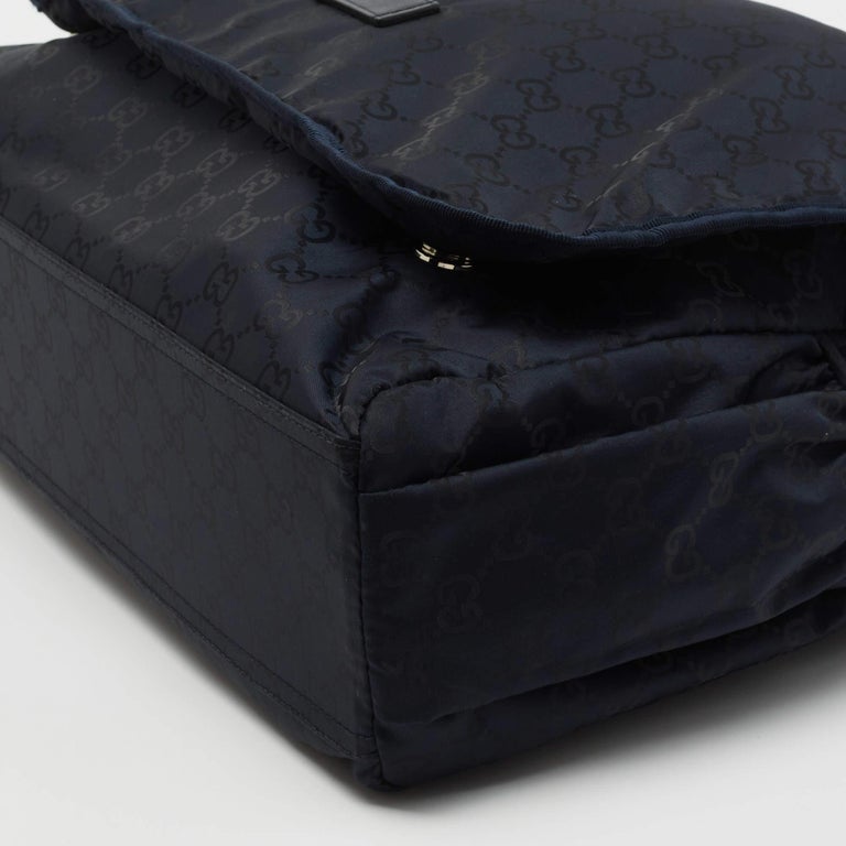 Gucci Blue GG Nylon Messenger Diaper Bag For Sale at 1stDibs