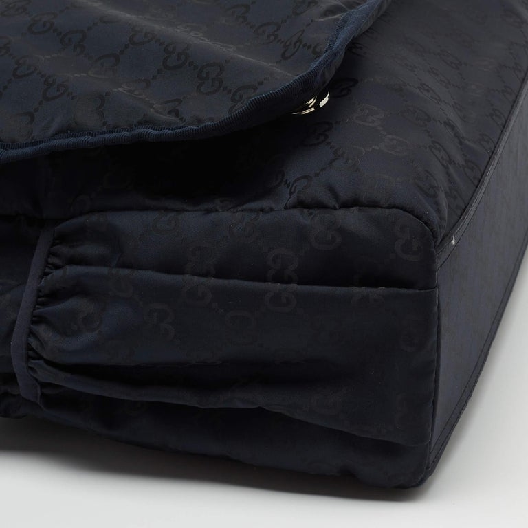 Gucci Blue GG Nylon Messenger Diaper Bag For Sale at 1stDibs