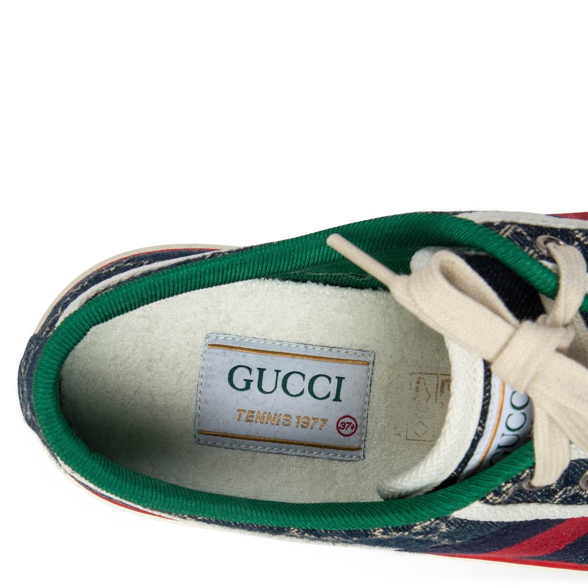 Beige GUCCI blue GG TENNIS 1977 Sneakers GG Denim Shoes 37.5