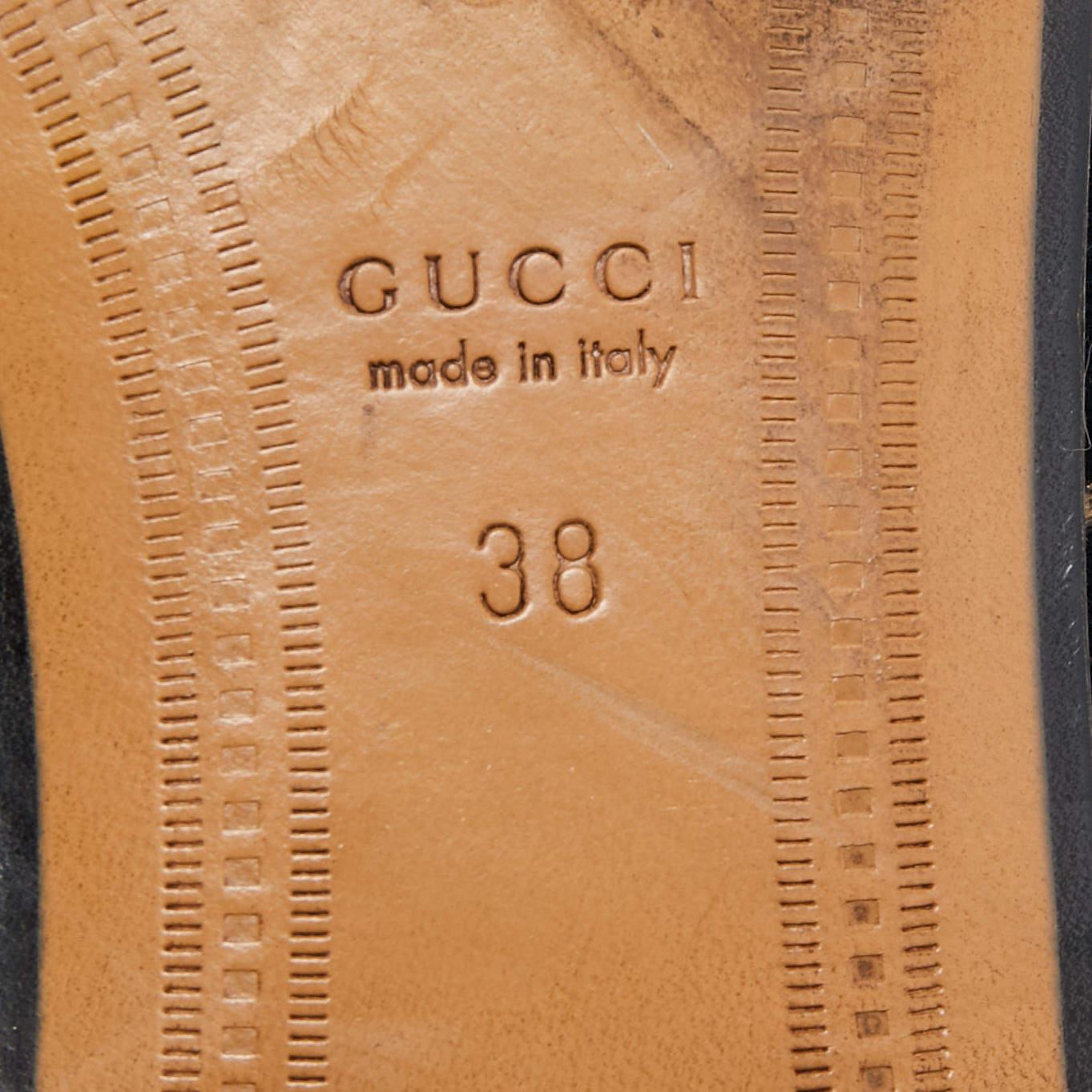 Women's Gucci Blue GG Velvet and Leather Horsebit Slip On Loafers Size 38