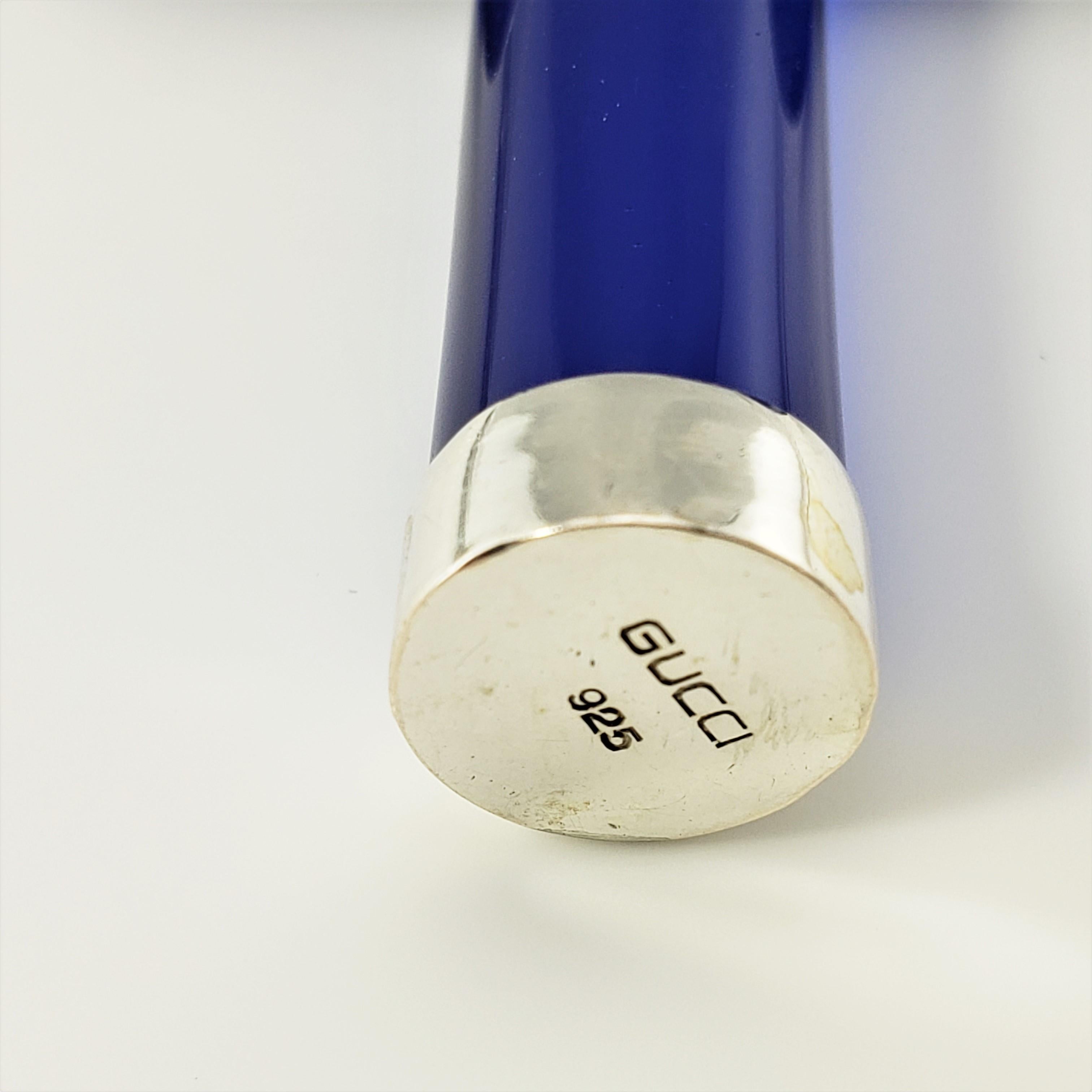 Kreuzanhänger aus blauem Glas und Sterlingsilber von Gucci 2