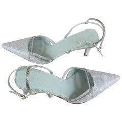 Gucci Blue Gray Pointed Heels Size 8