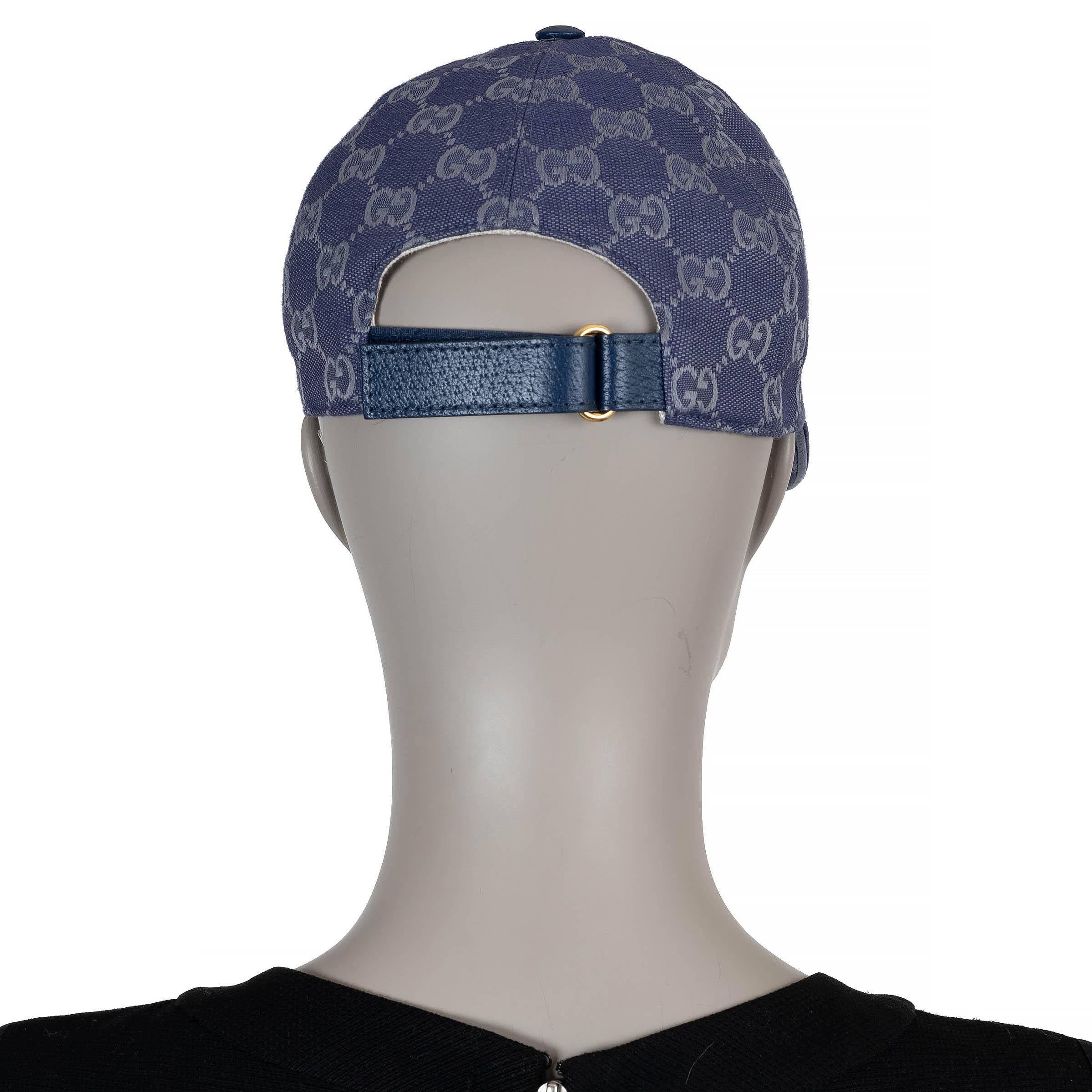 GUCCI Blau & Grau GG Segeltuch Baseballkappenhut S Damen im Angebot