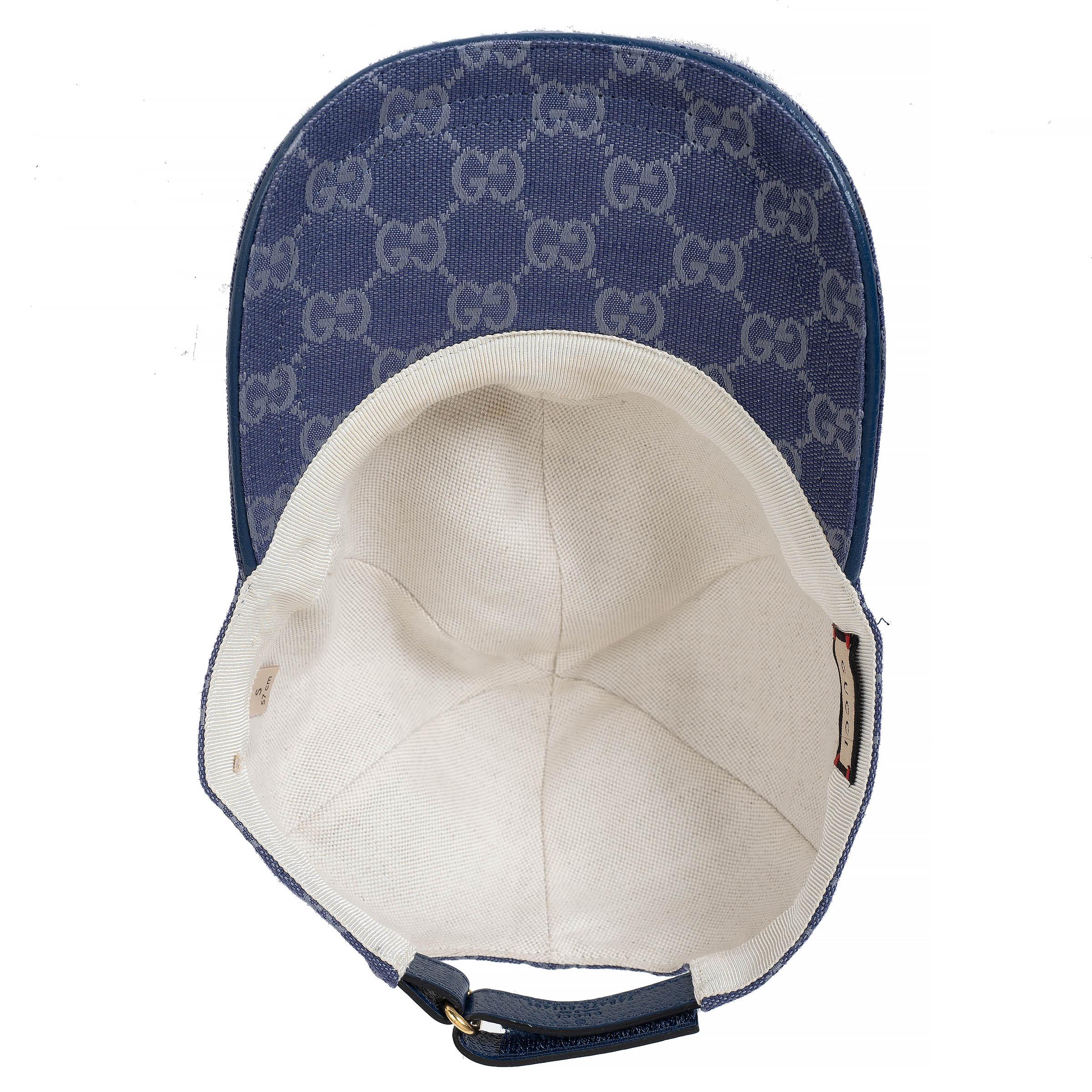 GUCCI Blau & Grau GG Segeltuch Baseballkappenhut S im Angebot 3
